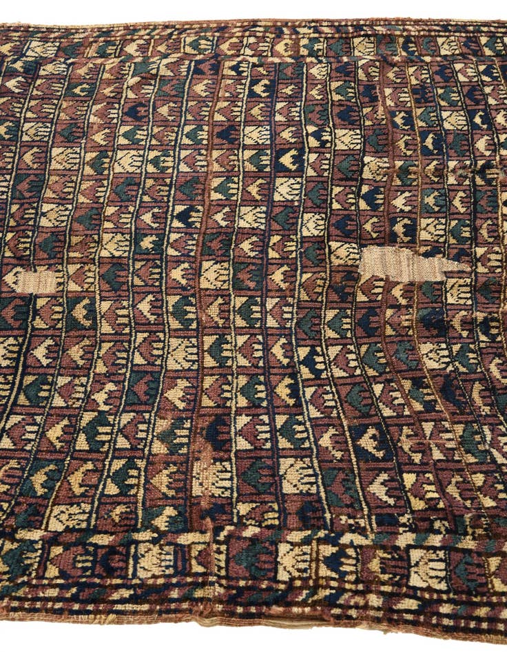 Detail image of 4' x 4' 2 Hand Knotted Bakhtiar Persian Wool Square Rug