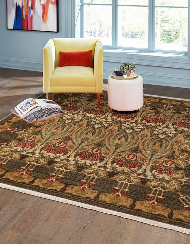 Brown 7' 10 x 7' 10 Chelsea Square Rug | Rugs.com