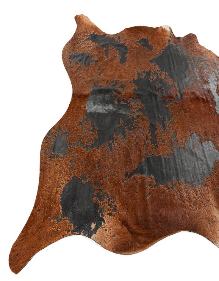 Detail image of  7' 1 x 7' 5 Cowhide Leather Square Rug