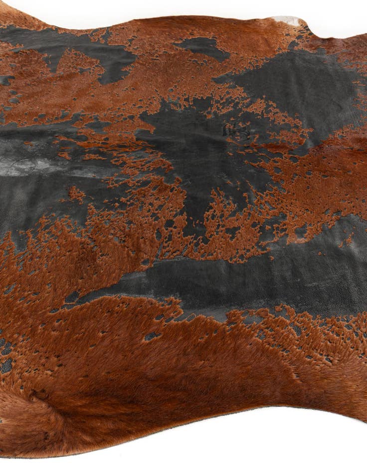 Detail image of  7' 1 x 7' 5 Cowhide Leather Square Rug