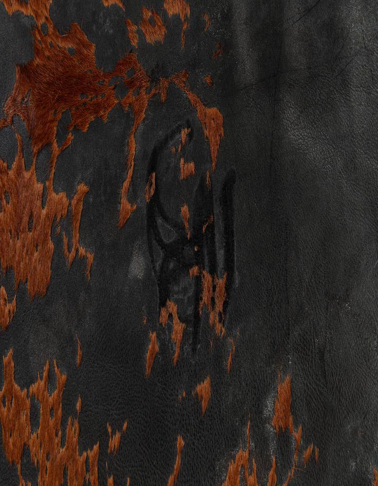 Detail image of  7' 1 x 7' 5 Cowhide Leather Square Rug