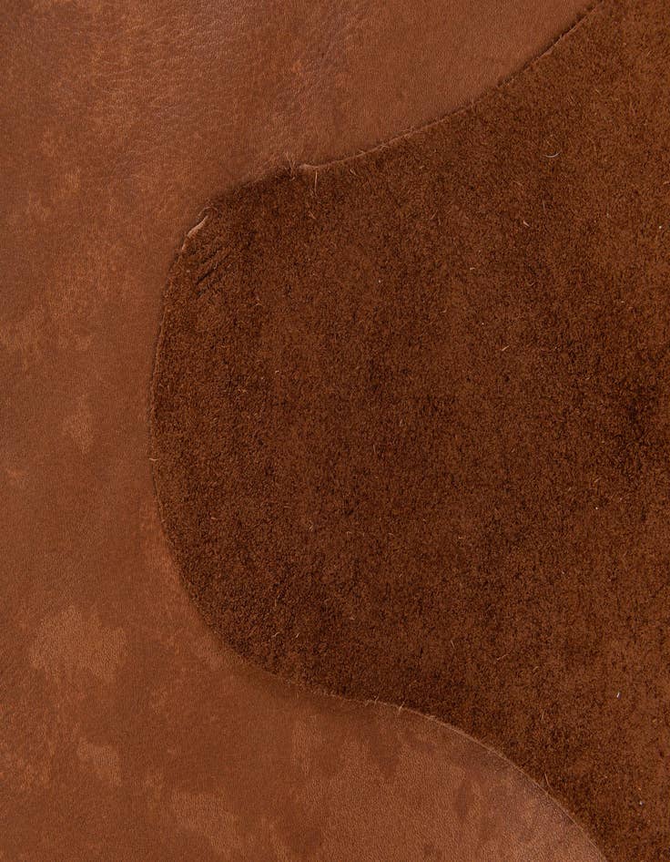 Detail image of  6' 6 x 6' 11 Cowhide Leather Square Rug