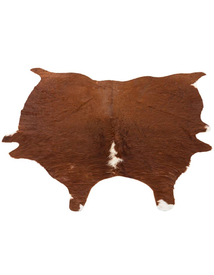 Detail image of  4' 11 x 5' 1 Cowhide Leather Square Rug