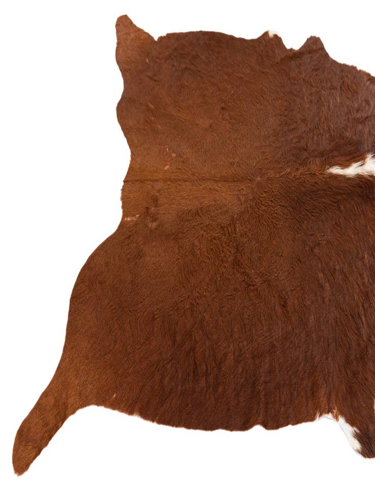Detail image of  4' 11 x 5' 1 Cowhide Leather Square Rug