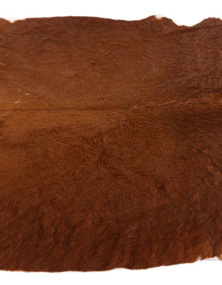 Detail image of  4' 11 x 5' 1 Cowhide Leather Square Rug