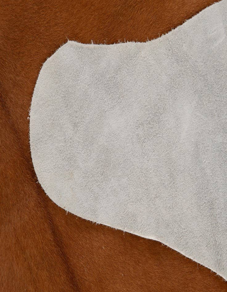 Detail image of  5' 10 x 6' 7 Cowhide Leather Square Rug