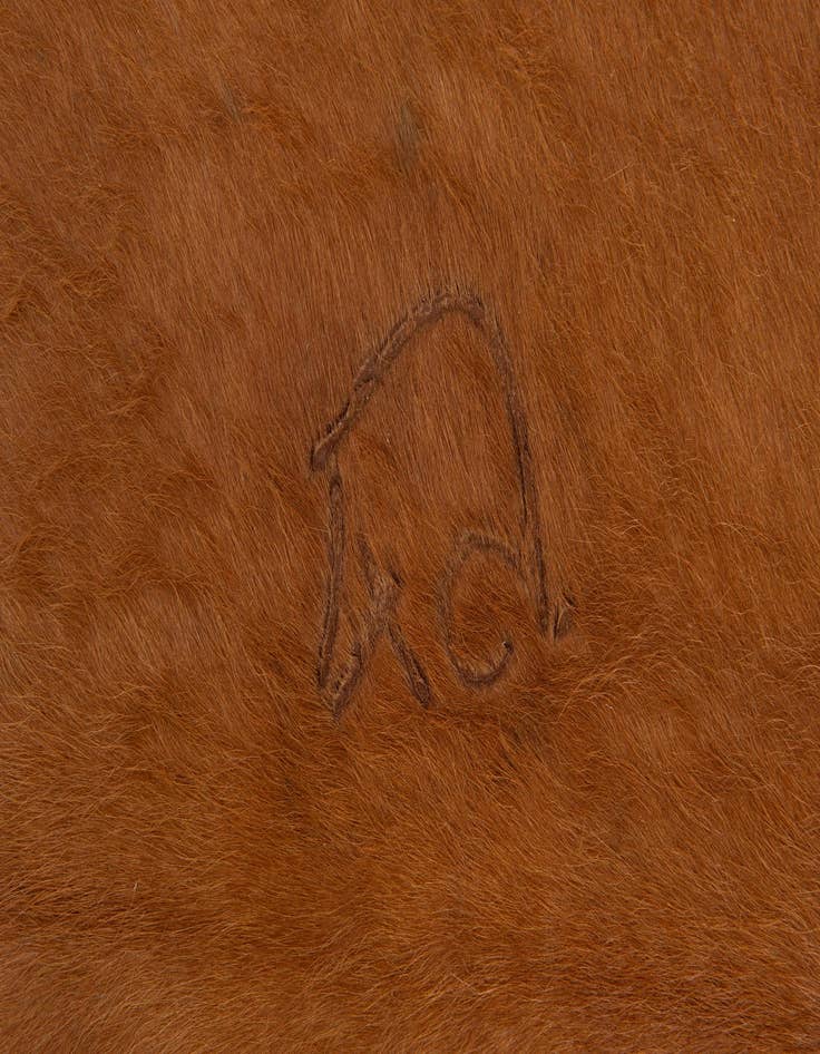 Detail image of  6' 9 x 7' 2 Cowhide Leather Square Rug