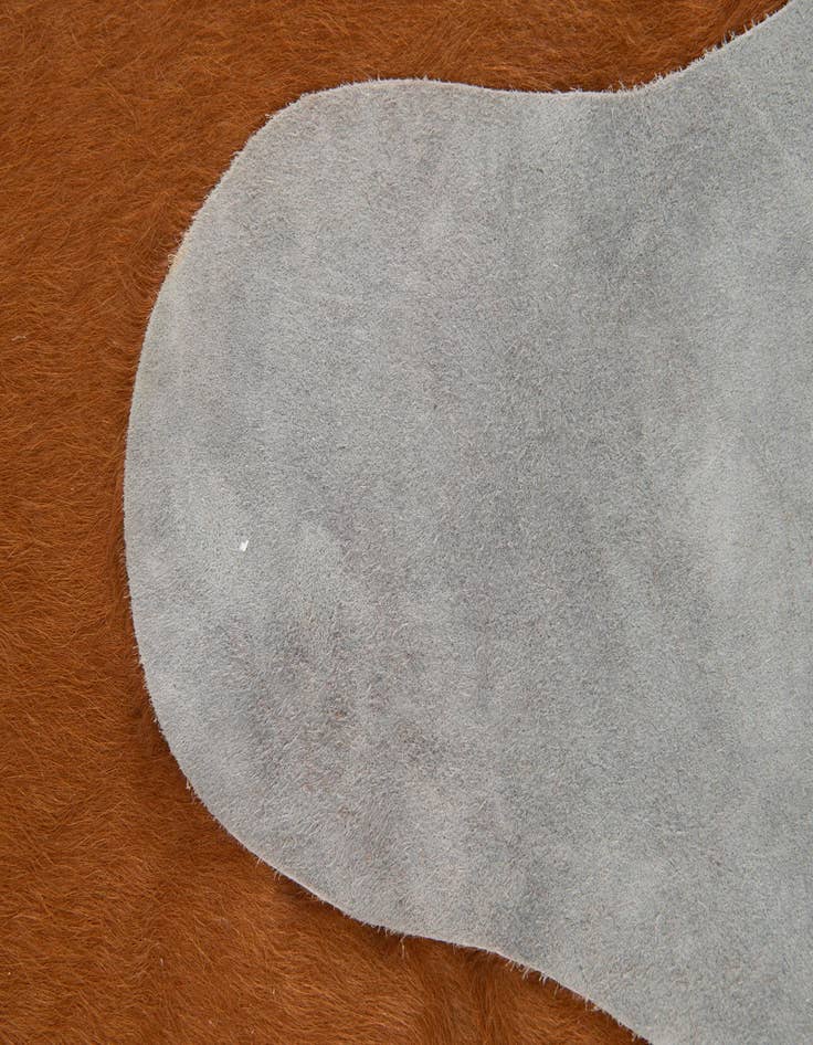Detail image of  6' 9 x 7' 2 Cowhide Leather Square Rug