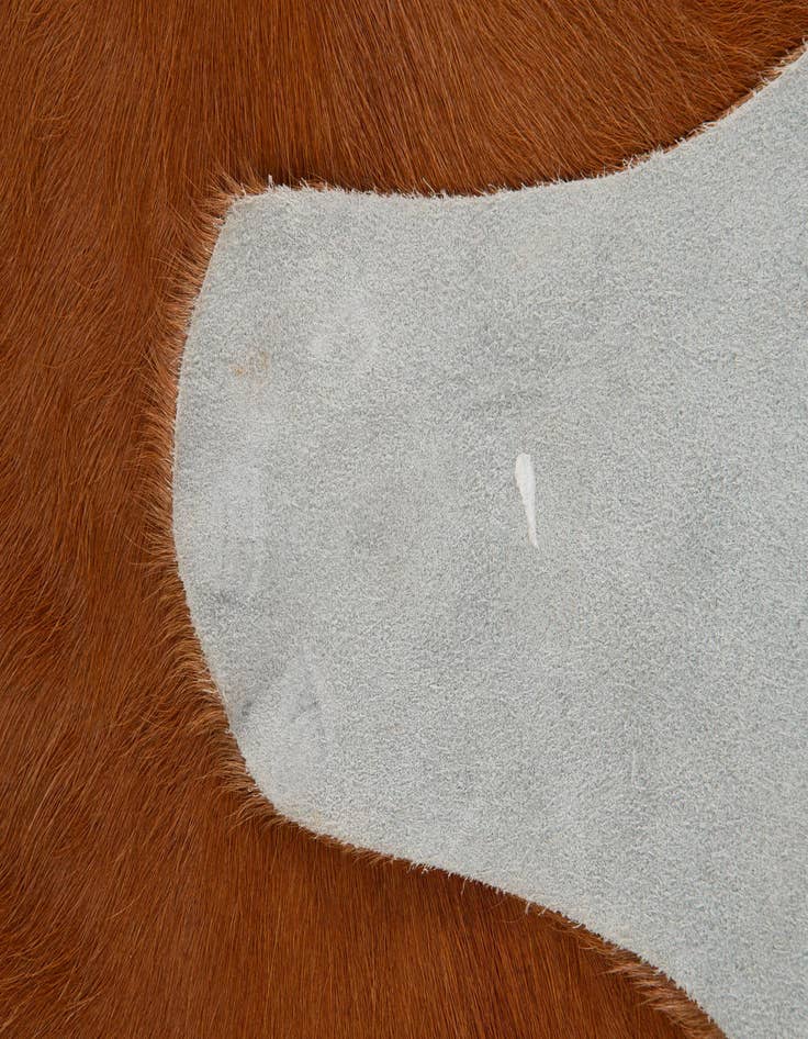 Detail image of  6' 5 x 7' 2 Cowhide Leather Square Rug