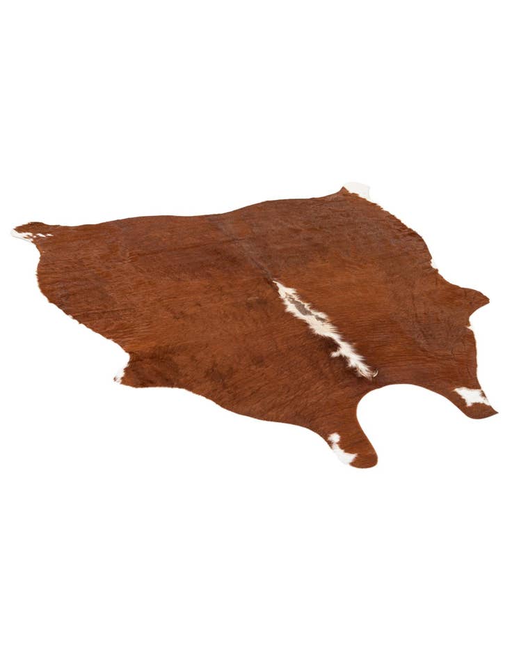 Detail image of  5' 2 x 5' 4 Cowhide Leather Square Rug