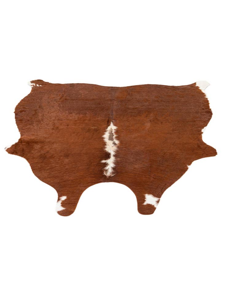 Detail image of  5' 2 x 5' 4 Cowhide Leather Square Rug