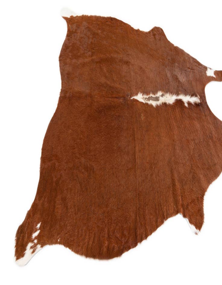 Detail image of  5' 2 x 5' 4 Cowhide Leather Square Rug