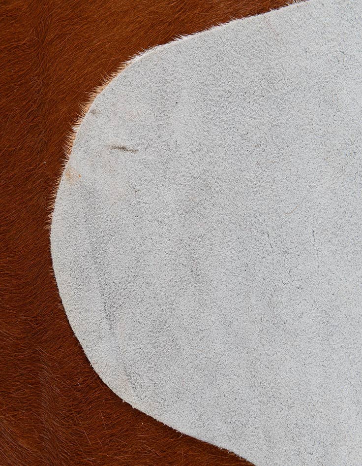 Detail image of  6' 2 x 6' 2 Cowhide Leather Square Rug