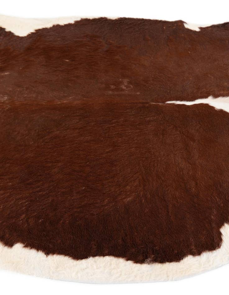 Detail image of  5' 5 x 5' 7 Cowhide Leather Square Rug