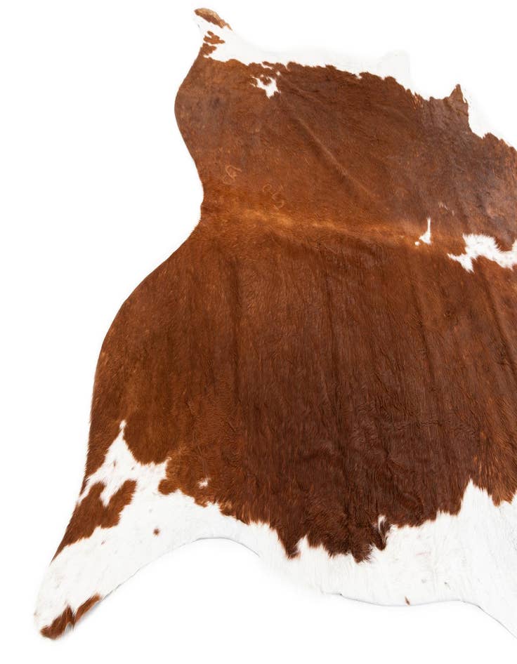 Detail image of  6' 11 x 7' 1 Cowhide Leather Square Rug