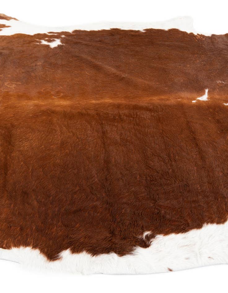 Detail image of  6' 11 x 7' 1 Cowhide Leather Square Rug