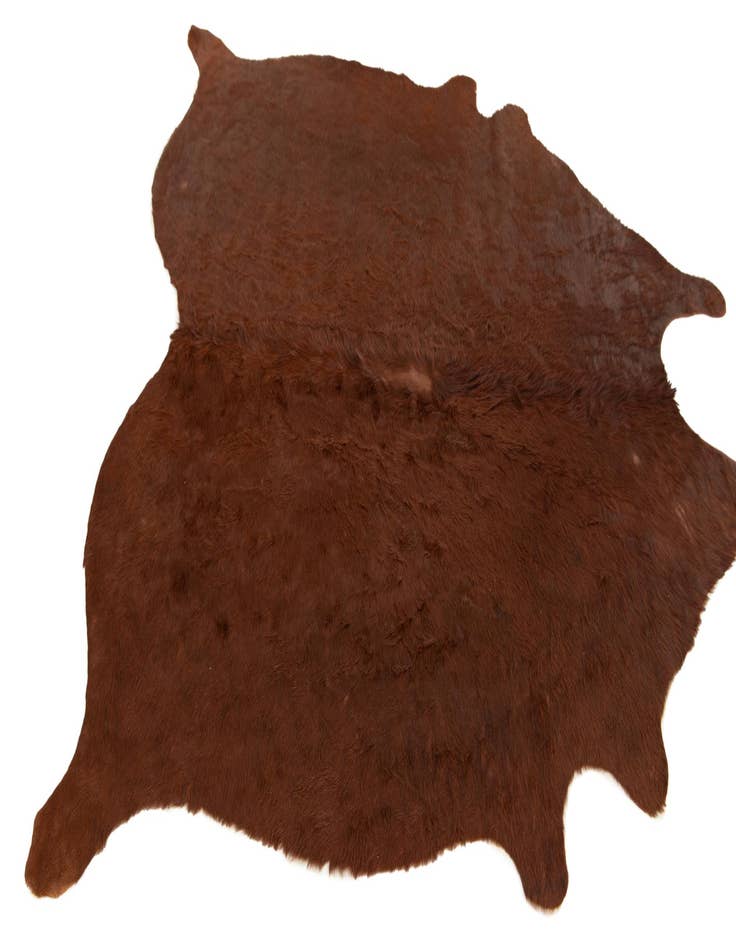 Detail image of  5' 4 x 5' 4 Cowhide Leather Square Rug