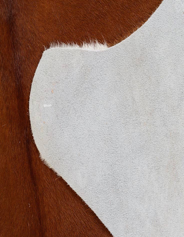 Detail image of  4' 9 x 5' Cowhide Leather Square Rug