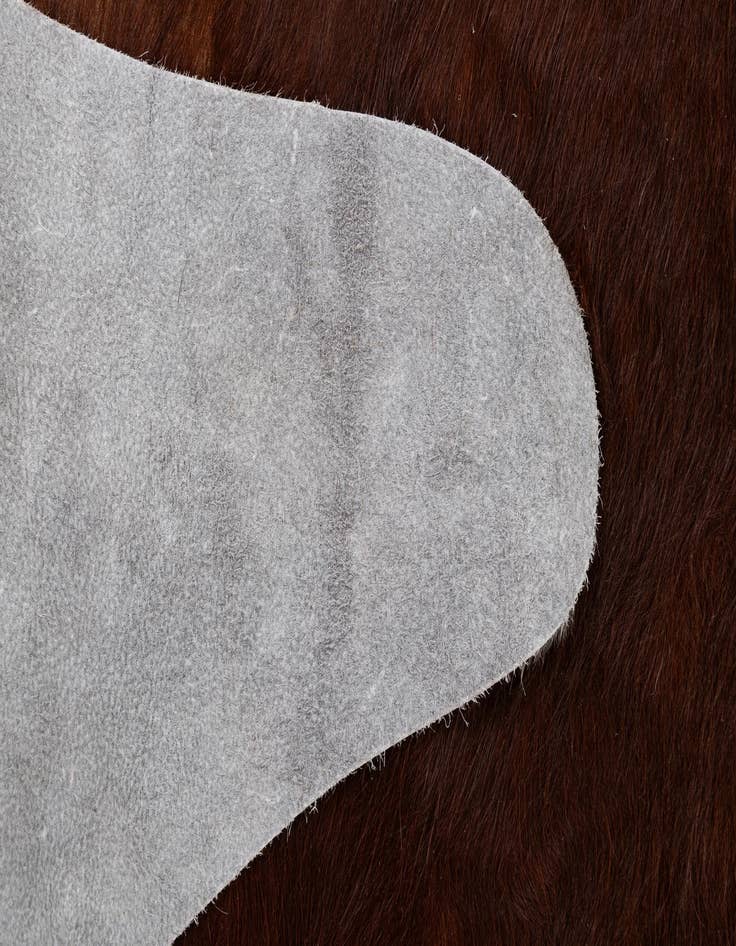 Detail image of  7' x 7' 3 Cowhide Leather Square Rug