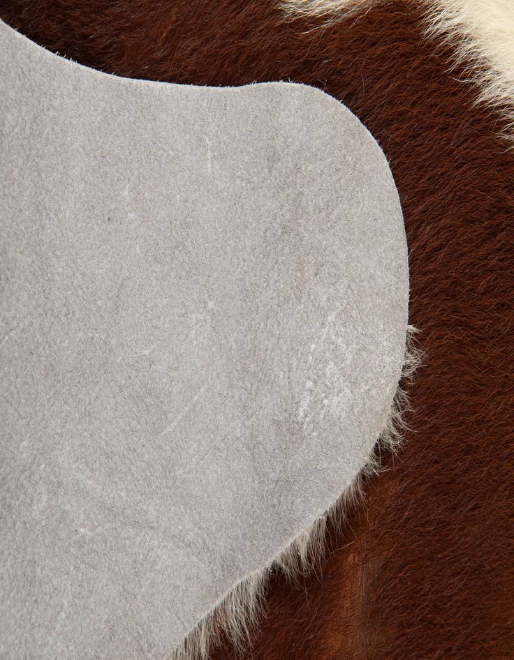 Detail image of  7' 1 x 7' 4 Cowhide Leather Square Rug