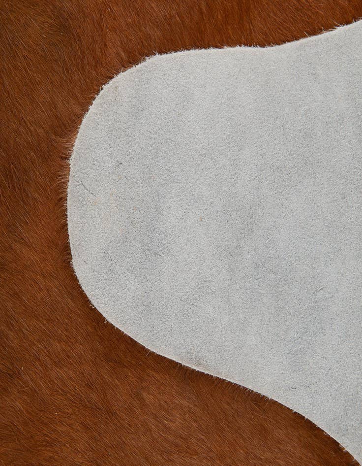 Detail image of  5' 9 x 6' 1 Cowhide Leather Square Rug