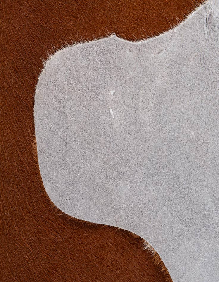 Detail image of  6' x 6' 2 Cowhide Leather Square Rug