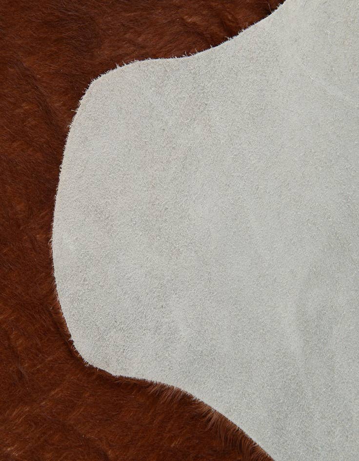 Detail image of  6' 6 x 6' 7 Cowhide Leather Square Rug