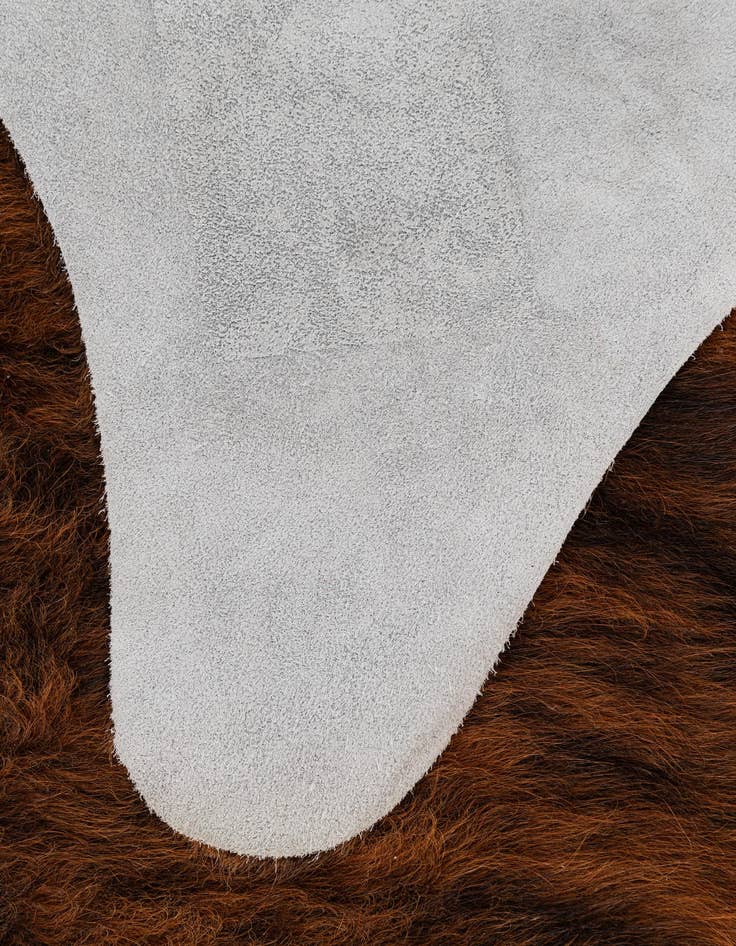 Detail image of  5' x 5' 6 Cowhide Leather Square Rug