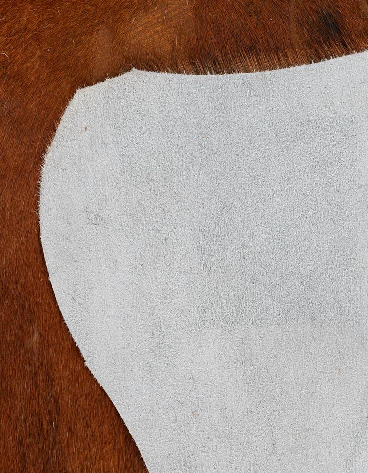 Detail image of  5' 4 x 5' 7 Cowhide Leather Square Rug