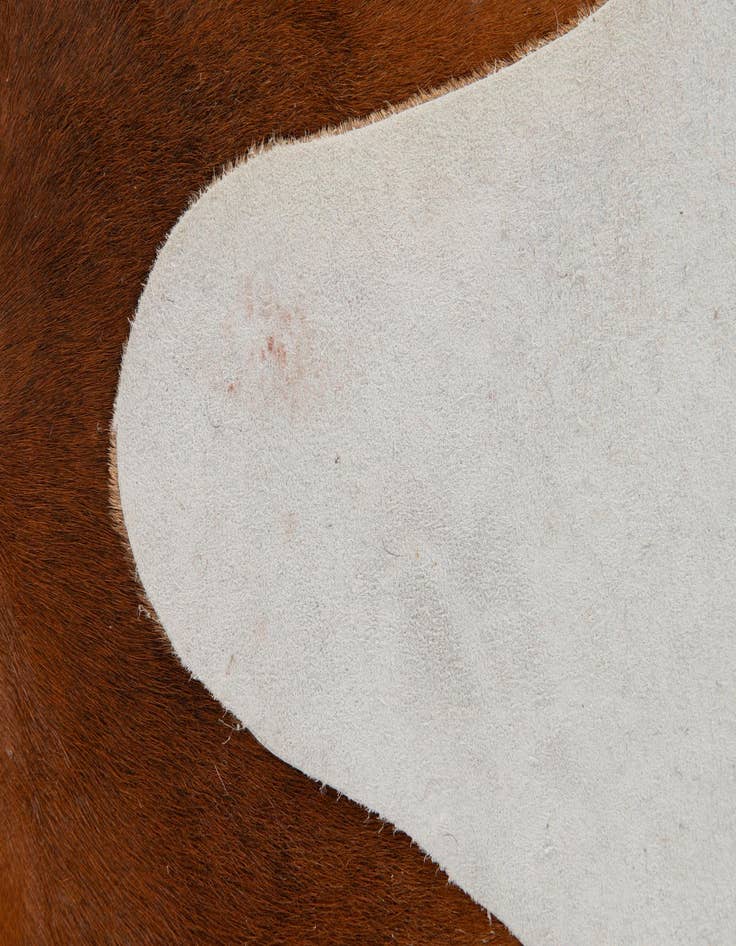 Detail image of  5' 2 x 5' 3 Cowhide Leather Square Rug