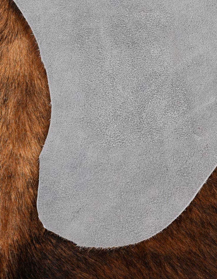 Detail image of  5' 8 x 6' 2 Cowhide Leather Square Rug