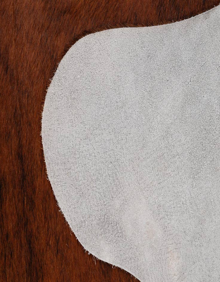 Detail image of  5' 1 x 5' 9 Cowhide Leather Square Rug