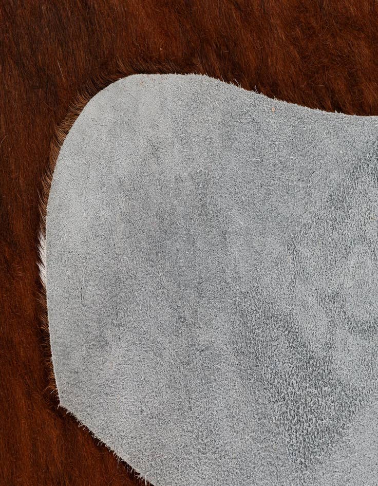 Detail image of  7' 2 x 7' 4 Cowhide Leather Square Rug