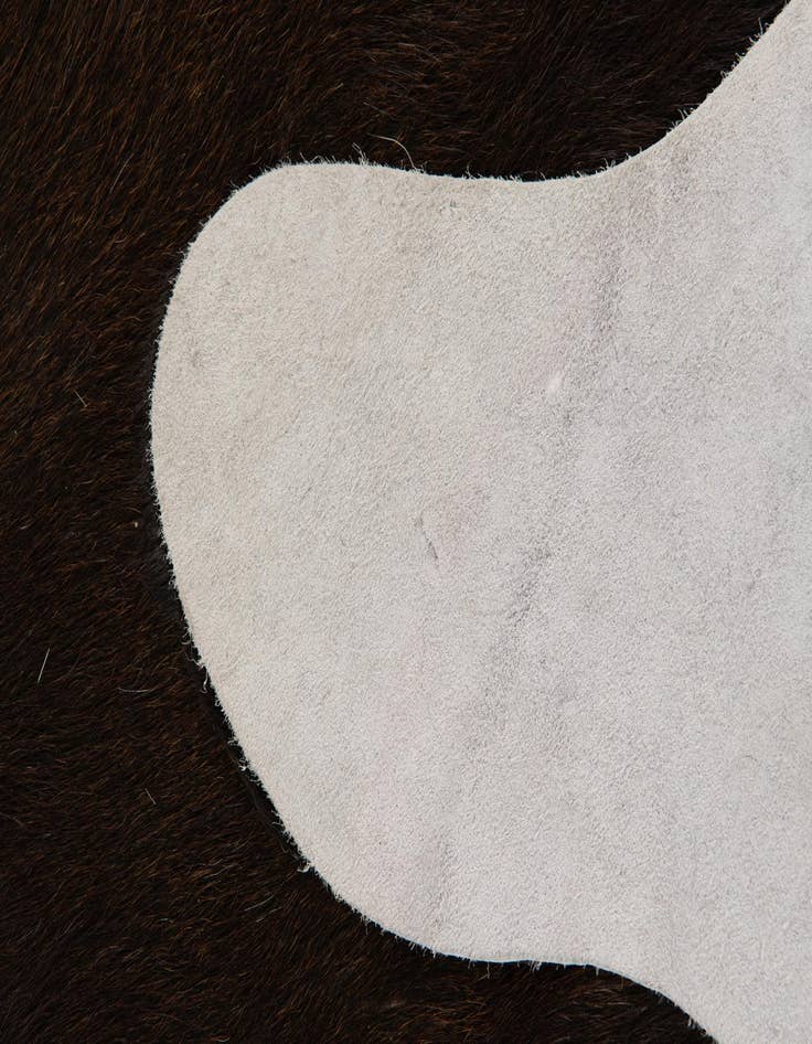 Detail image of  5' 3 x 5' 10 Cowhide Leather Square Rug