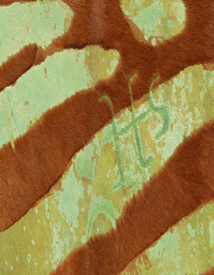 Detail image of  6' 8 x 7' 6 Cowhide Leather Square Rug