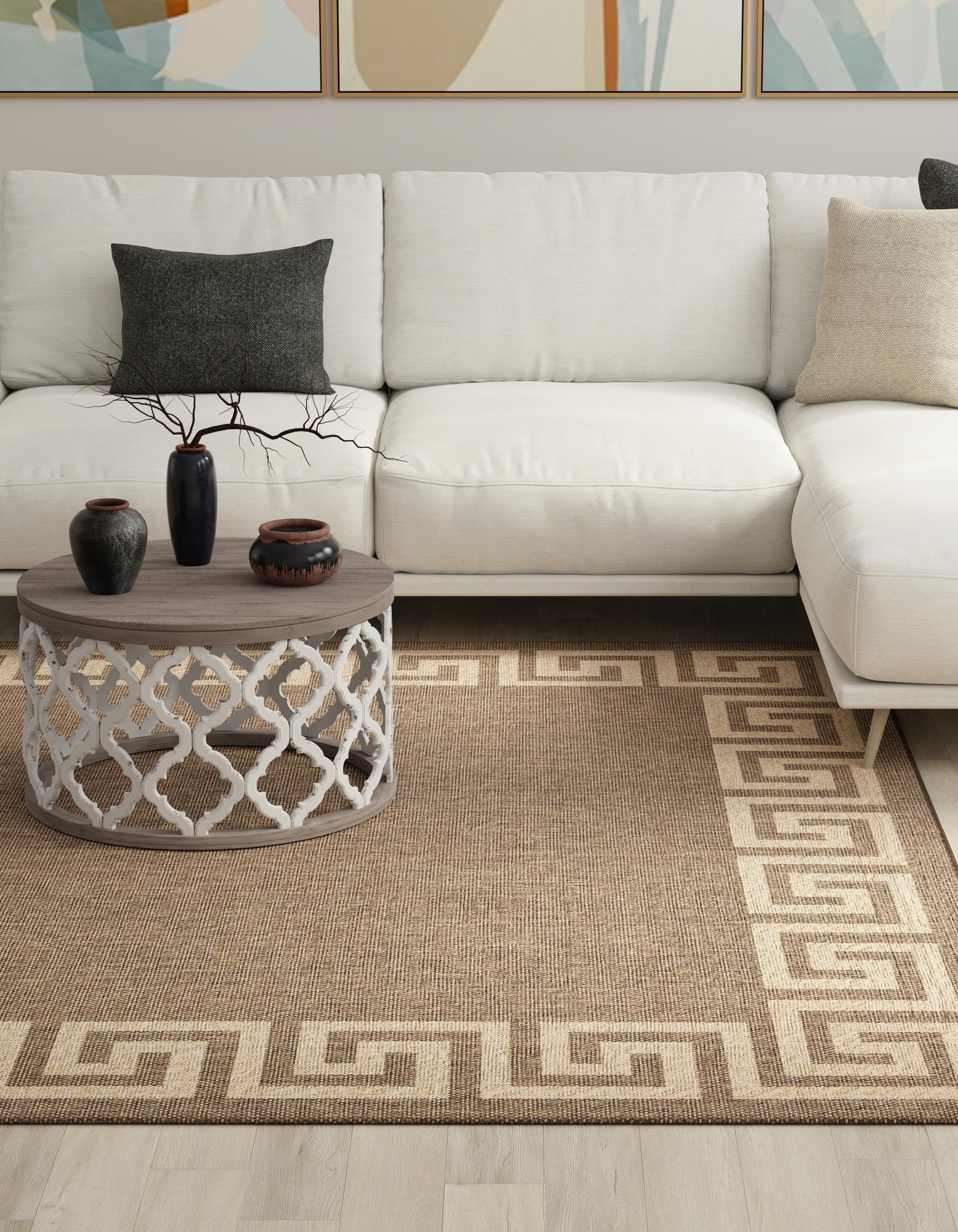 Brown 7' 10 x 7' 10 Dunes Square Rug | Rugs.com