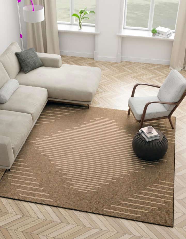 Brown 8' x 8' Dunes Square Rug | Rugs.com