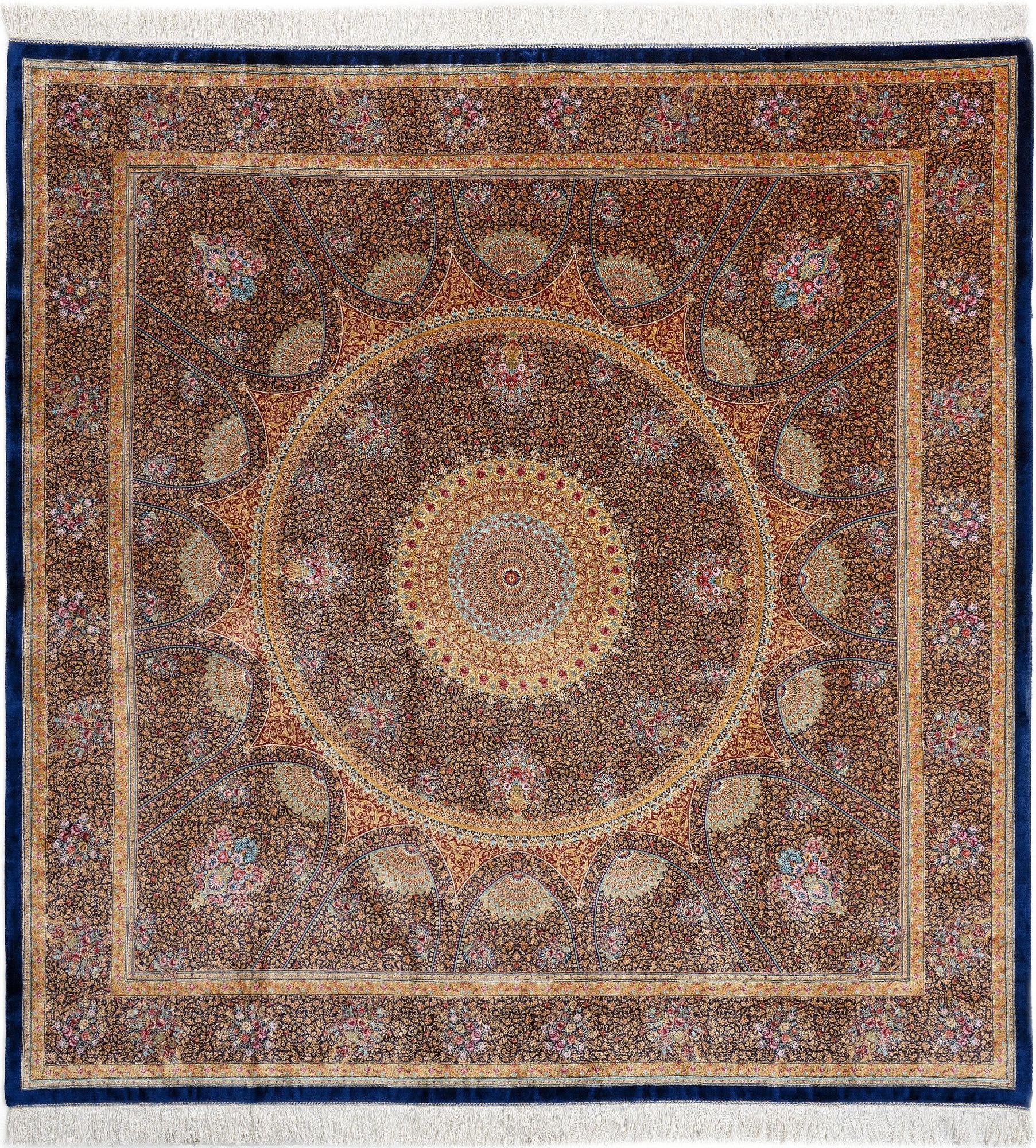  6' 7 x 6' 7 Ghom Design Square Rug