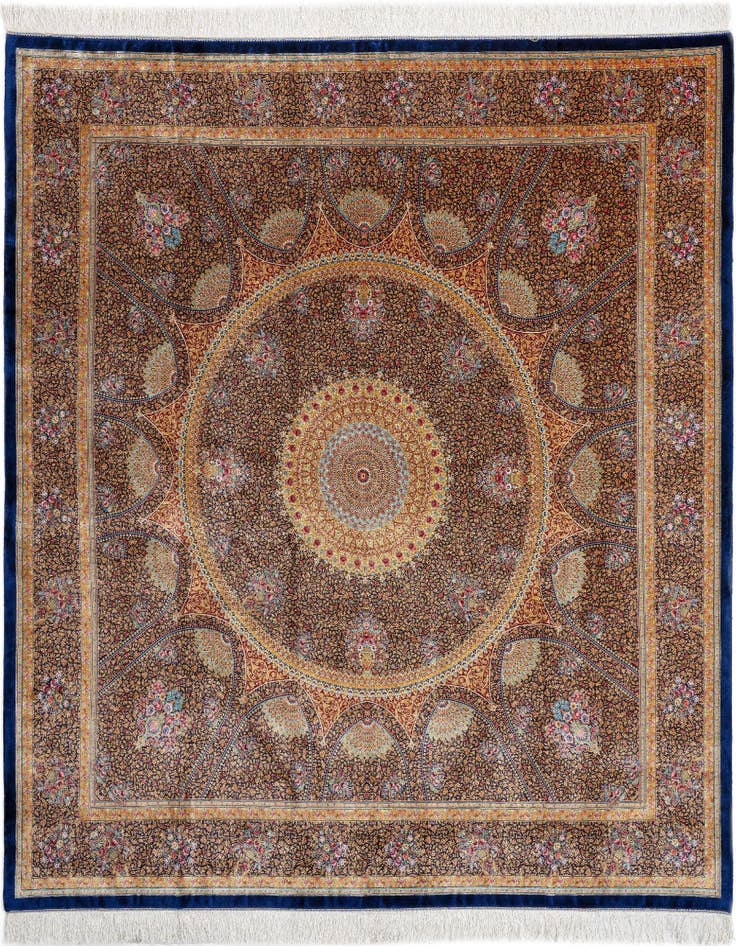 Detail image of  6' 7 x 6' 7 Ghom Design Square Rug
