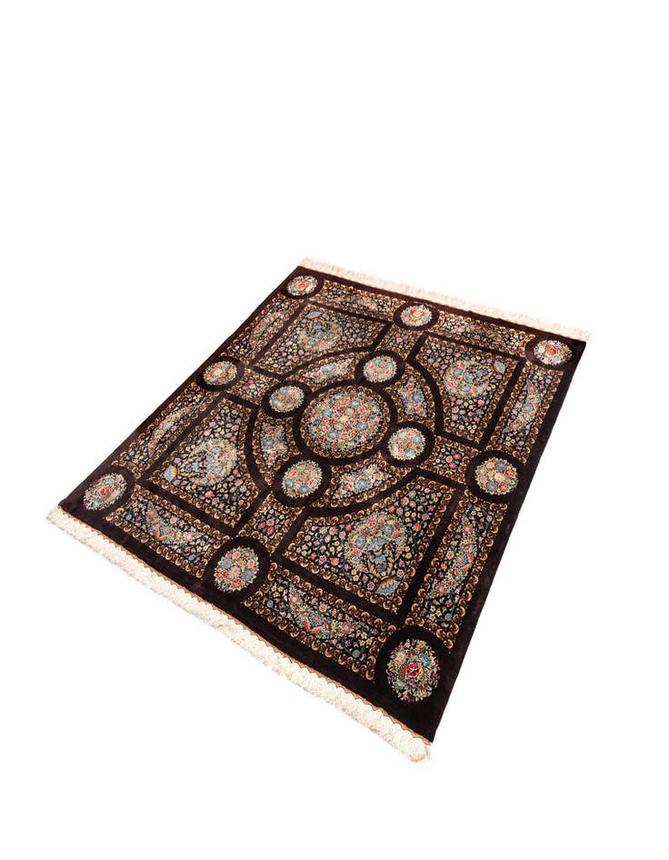 Detail image of  6' 6 x 6' 9 Ghom Silk Square Rug