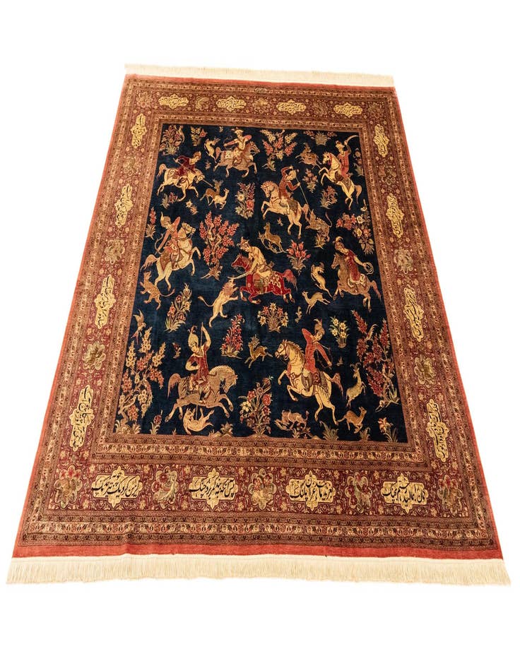 Detail image of  6' 2 x 6' 5 Ghom Silk Square Rug