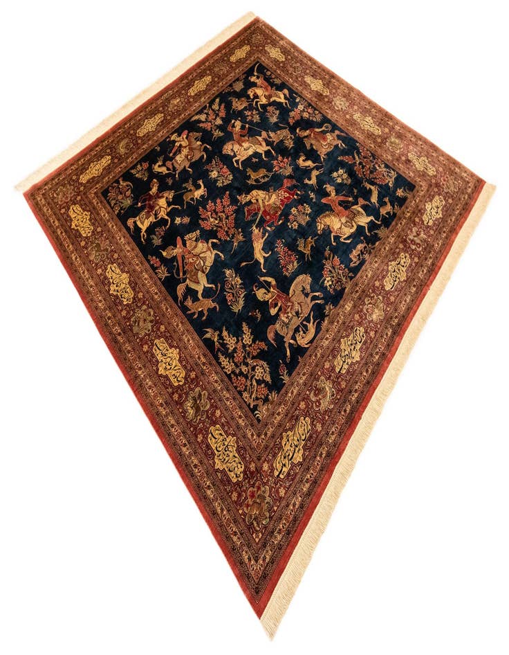 Detail image of  6' 2 x 6' 5 Ghom Silk Square Rug