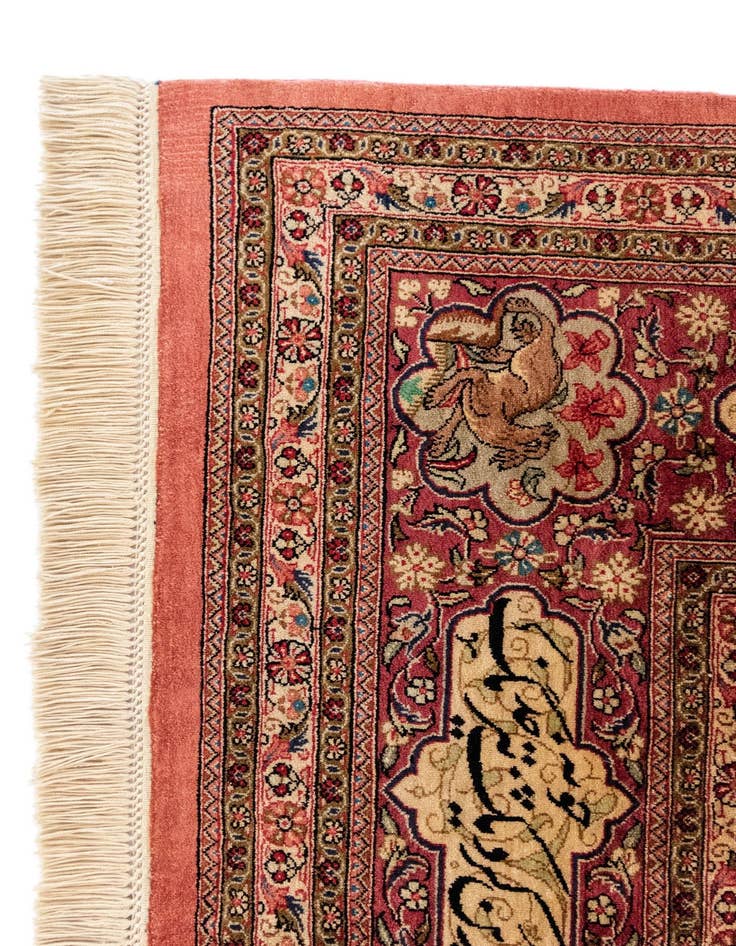 Detail image of  6' 2 x 6' 5 Ghom Silk Square Rug