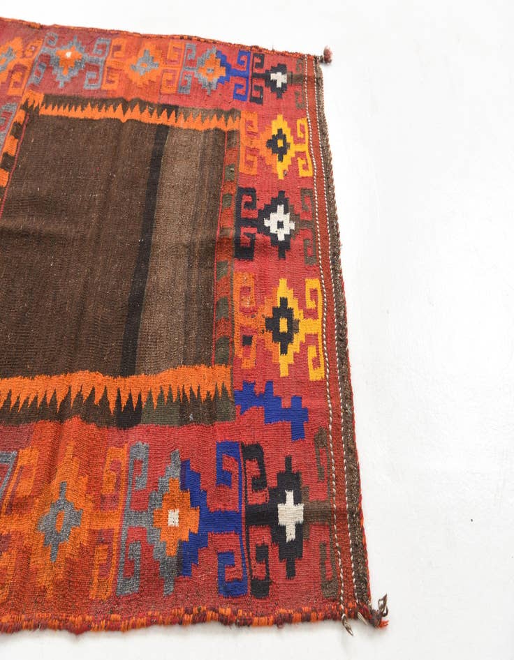 Detail image of  4' 6 x 4' 9  Hand Knotted Kilim Fars Persian Wool Square Rug
