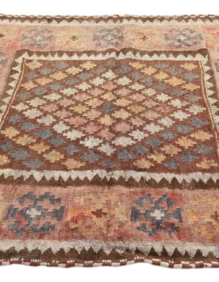 Detail image of  3' 9 x 4'  Hand Woven Kilim Fars Wool Square Rug