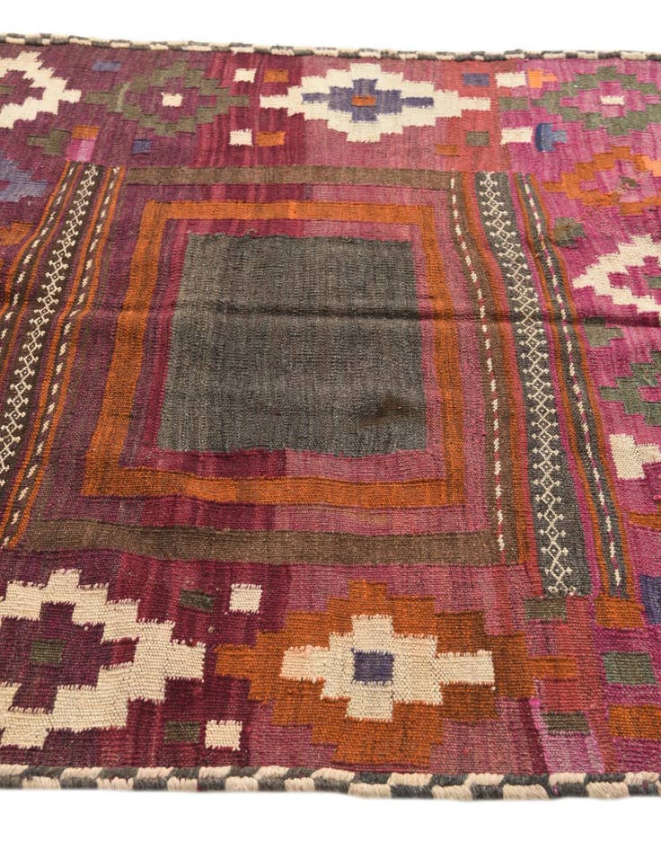 Detail image of  4' 2 x 4' 4  Hand Woven Kilim Fars Wool Square Rug