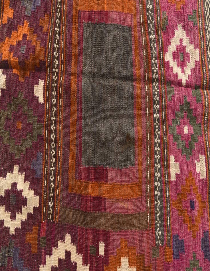 Detail image of  4' 2 x 4' 4  Hand Woven Kilim Fars Wool Square Rug