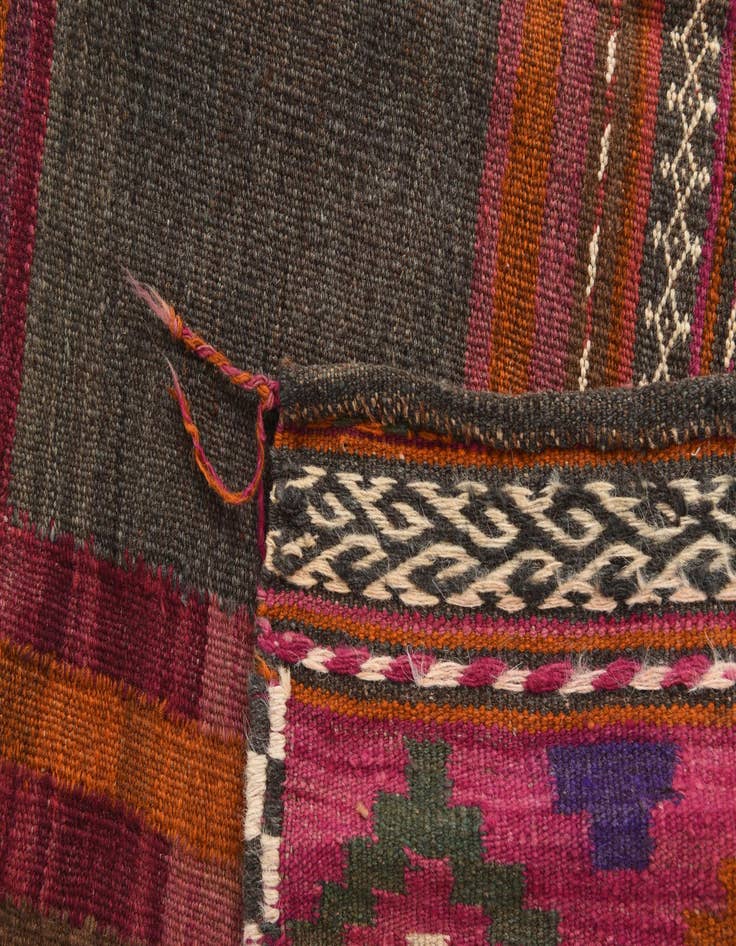 Detail image of  4' 2 x 4' 4  Hand Woven Kilim Fars Wool Square Rug