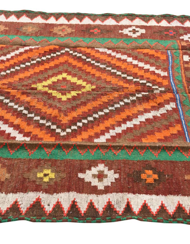 Detail image of  3' 7 x 4'  Hand Woven Kilim Fars Wool Square Rug