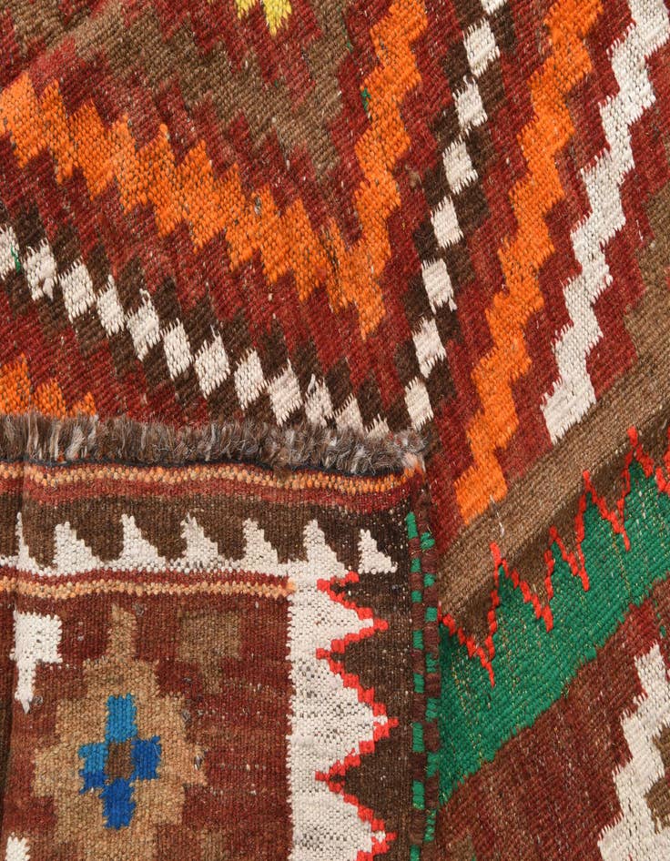 Detail image of  3' 7 x 4'  Hand Woven Kilim Fars Wool Square Rug